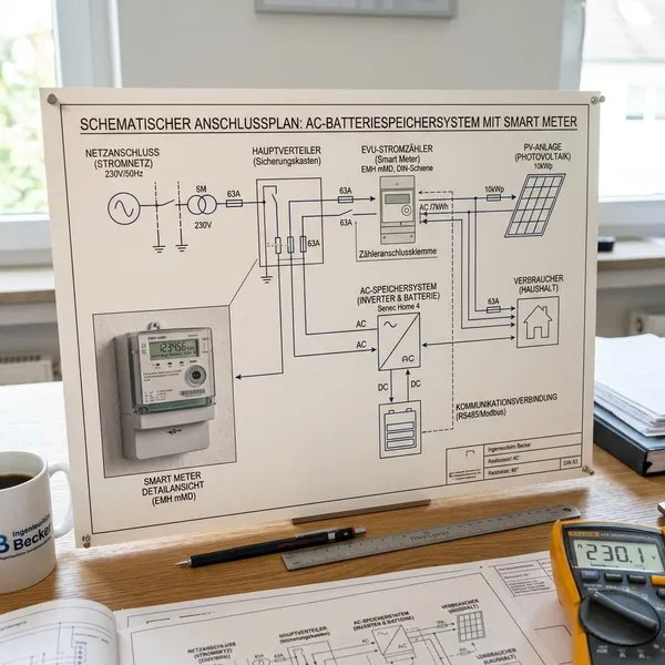 Smart Meter im AC Speicher Schaltplan